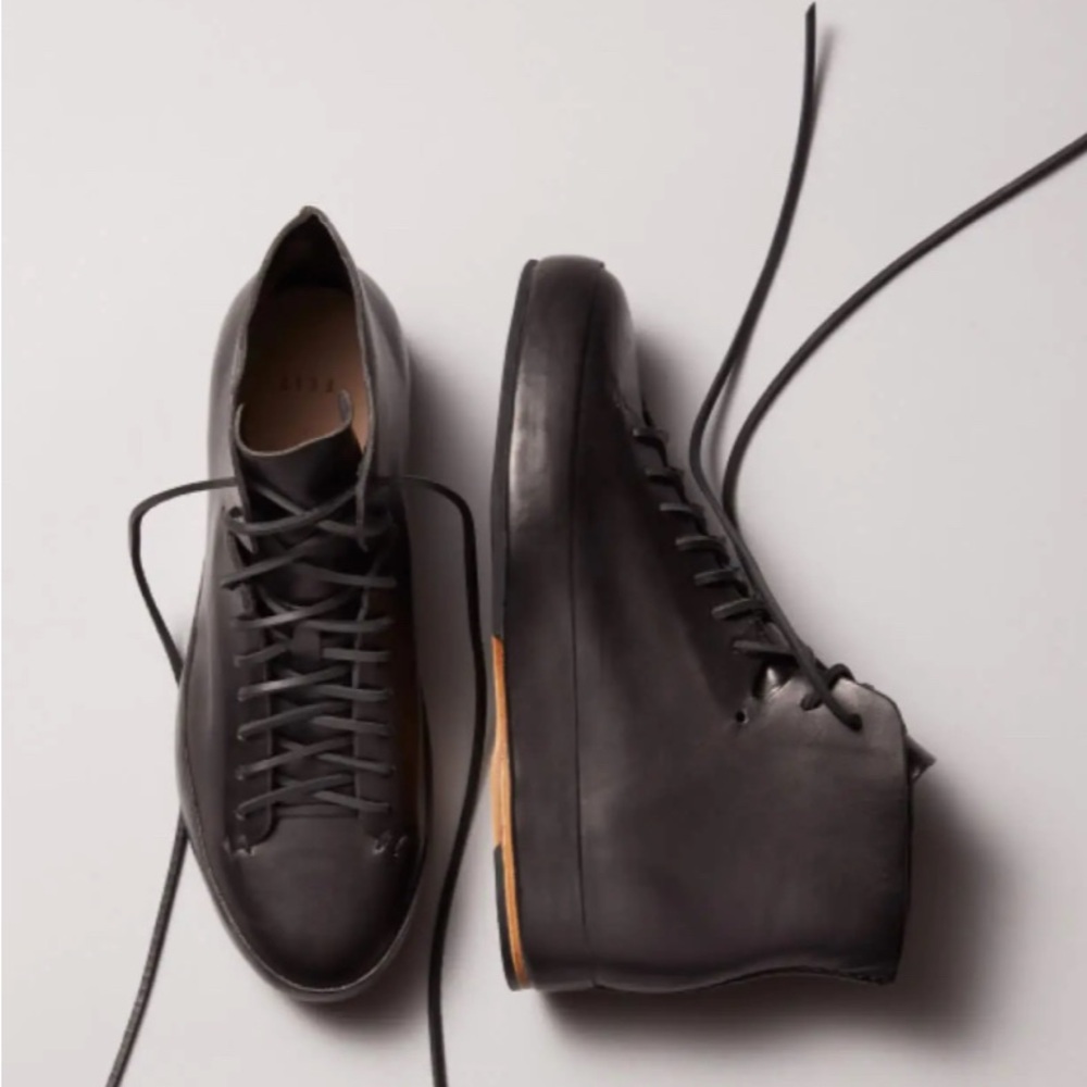 $895 Feit Mens Hand Sewn High Rubber Sneaker Black  Size 12 US 45 EU - Picture 2 of 12